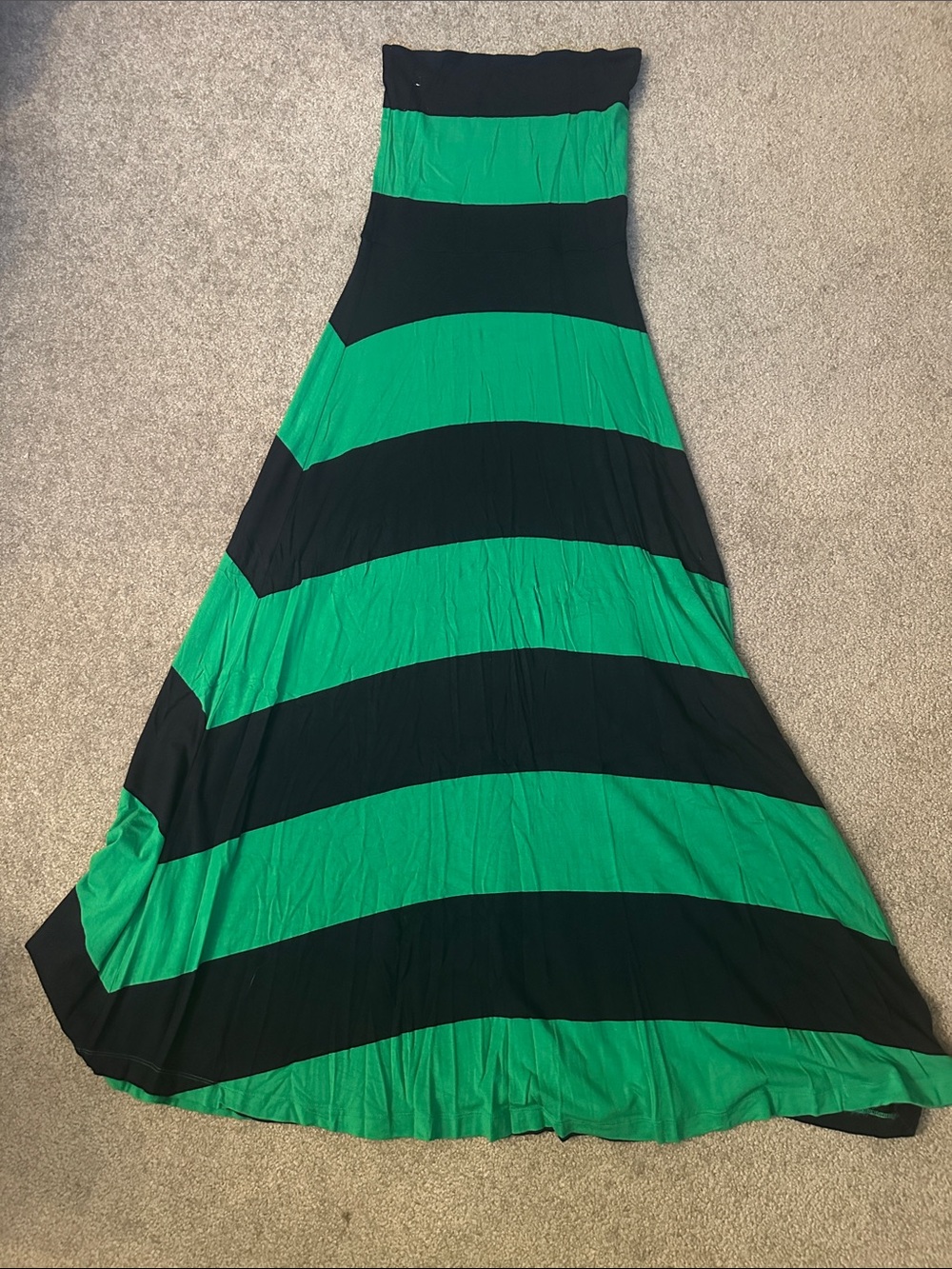 GAP Black and Green Bold Stripe Maxi Dress